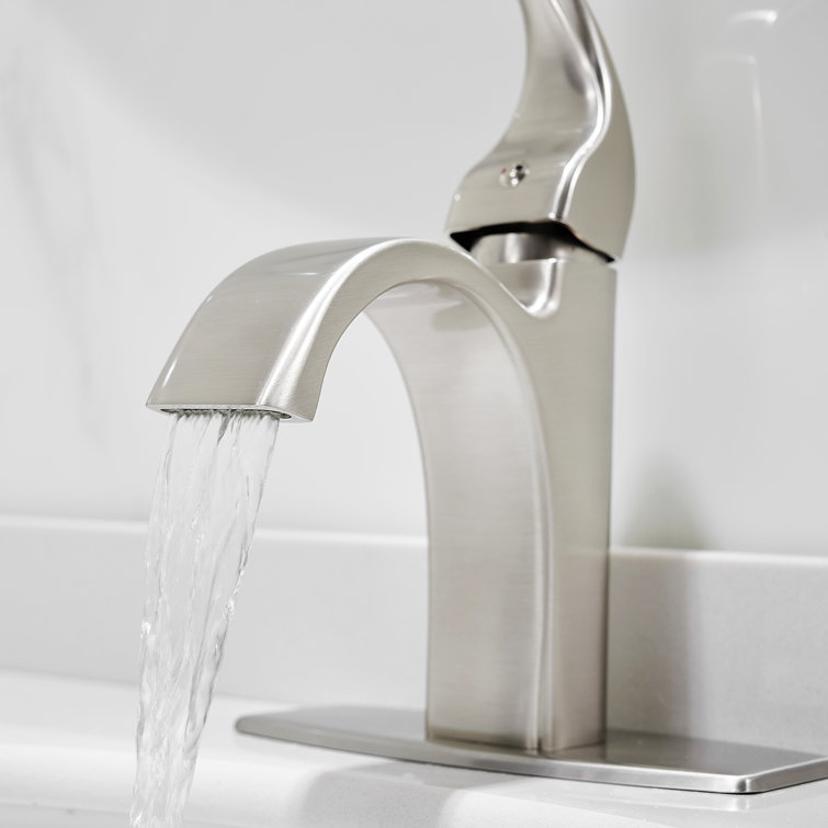 Brushed Nickel Single Handle High Arc Bathroom Faucet