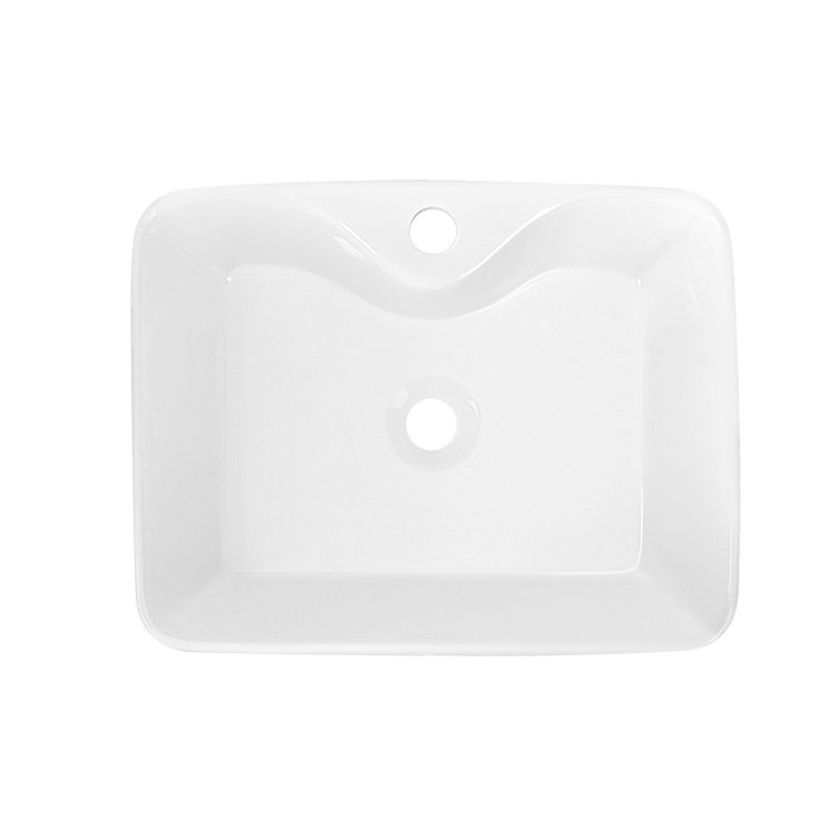 Ally 19" x 15 White Ceramic Rectangular Above-Counter Vessel Sink