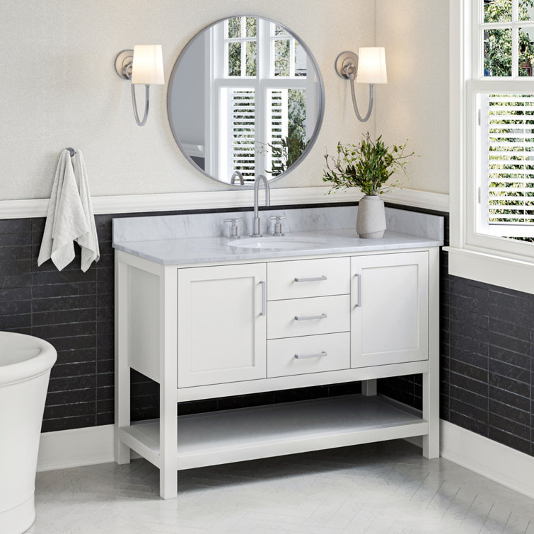 Bayhill 49'' White Marble Top Single Vanity