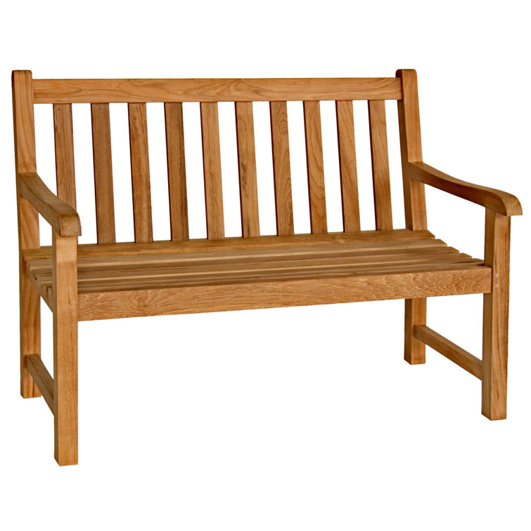 Classic 48" Teak Garden Bench with Polished Finish