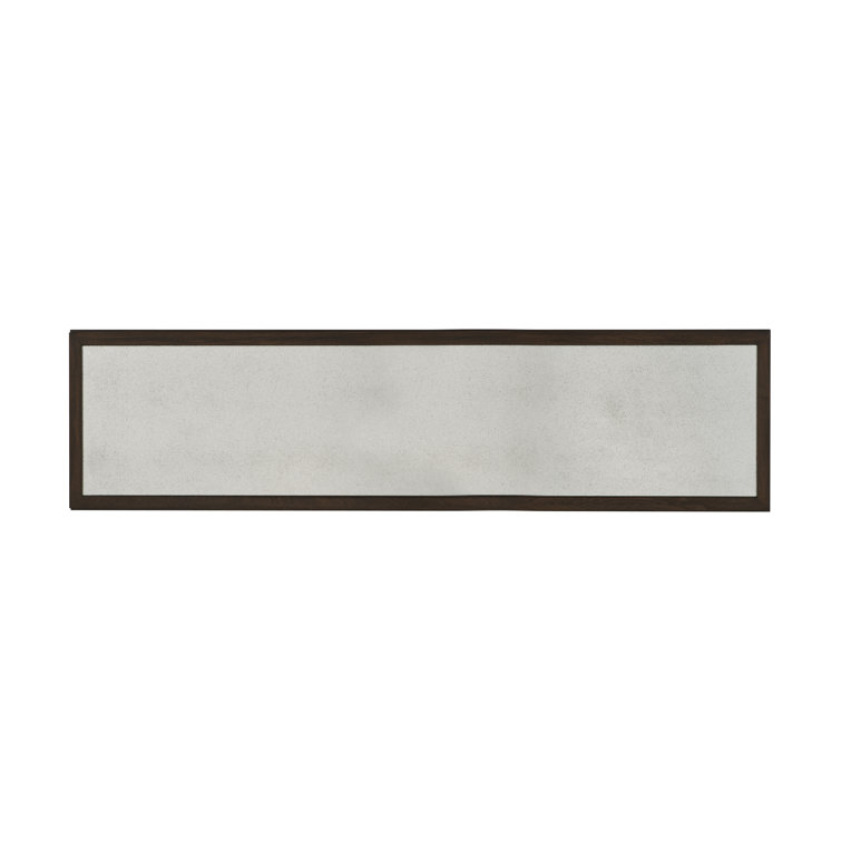 Brunette Walnut and Glass Mirrored Console Table