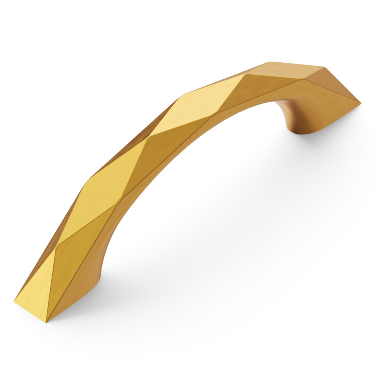 Brushed Golden Brass Modern Kitchen Cabinet Pulls, 3"