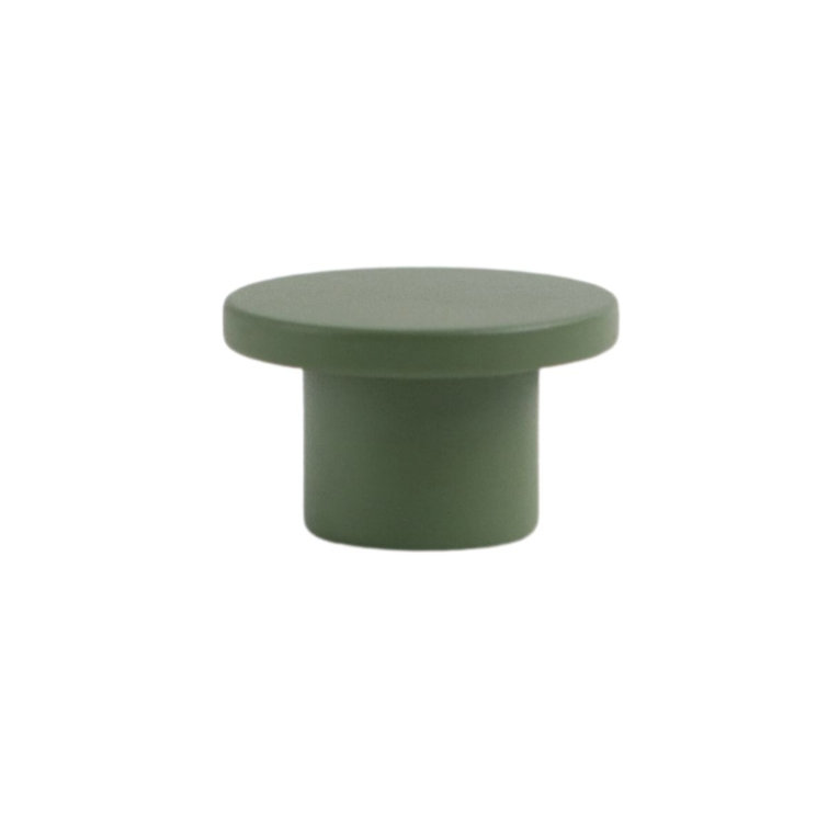 Olive Green Matte Aluminum Round Cabinet Knob with Mounting Hardware
