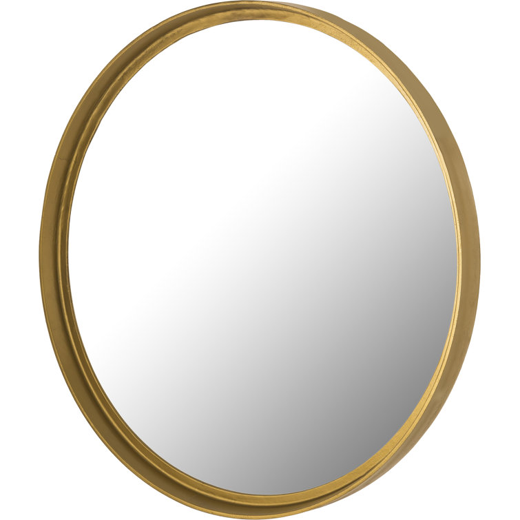 Elegant Winchester 39" Round Gold Metal Frame Accent Mirror