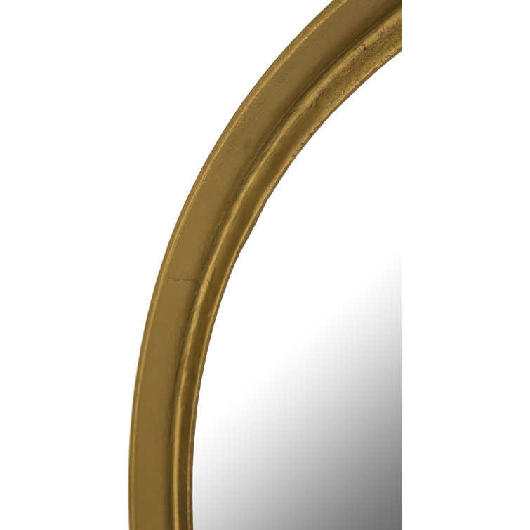 Elegant Winchester 39" Round Gold Metal Frame Accent Mirror