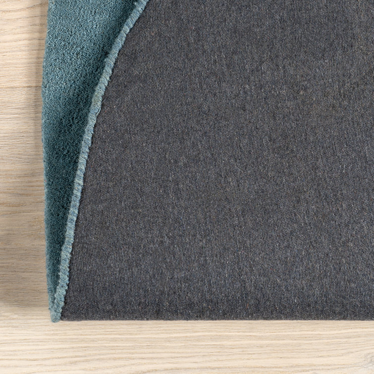 Handmade Blue and Green Abstract Wool Area Rug 8' x 10'