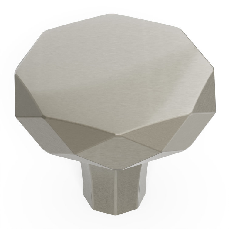 Satin Nickel Faceted Round Cabinet Knob 10-Pack