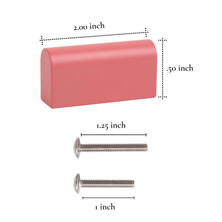 Blush Matte Aluminum Rectangular Cabinet Knob