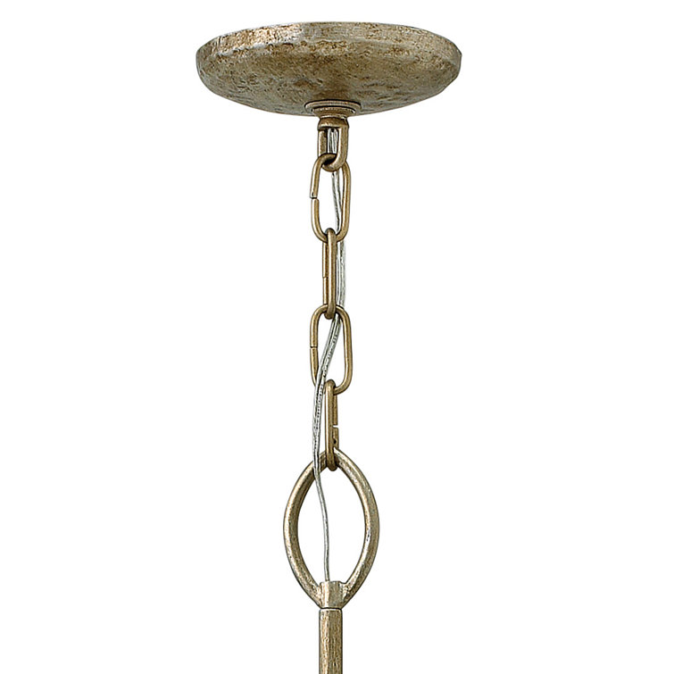Eve Champagne Gold 6-Light Candle Style Chandelier with Crystal Accents