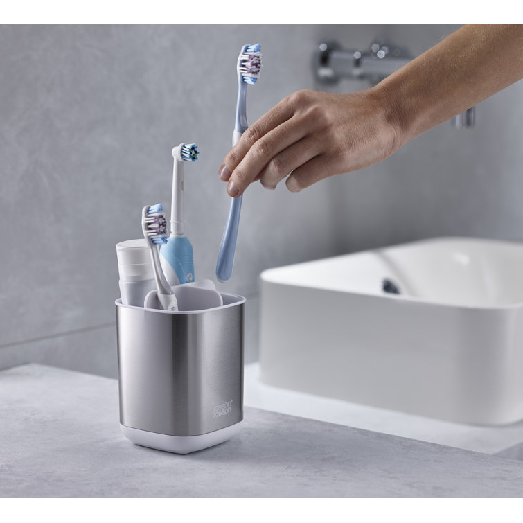 Compact Stainless Steel Toothbrush Holder with Ventilation