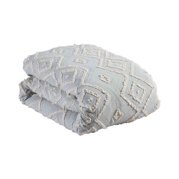 King Light Gray Cotton Down Alternative Reversible Comforter Set