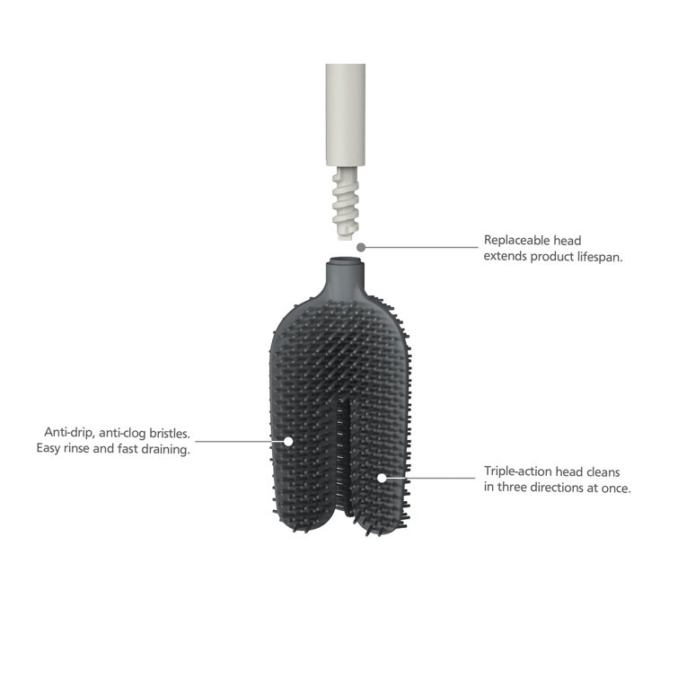 Stainless Steel Flexible Toilet Brush with Holder