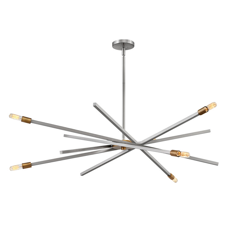 Archer Brushed Nickel Sputnik 6-Light Modern Chandelier