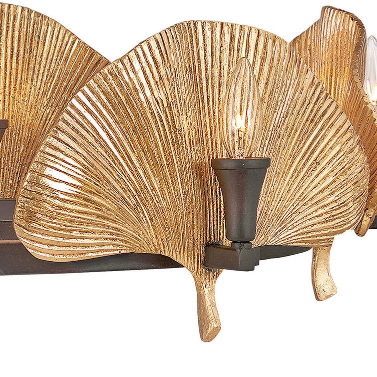 Cera Museum Bronze 10-Light Wagon Wheel Chandelier with Cleopatra Gold Accents