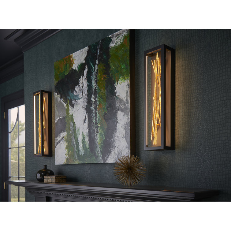 Black and Gold 36" LED Wall Sconce