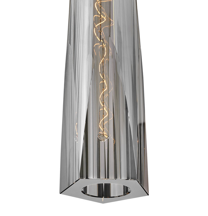 Cosette Heritage Brass and Smoked Crystal LED Pendant