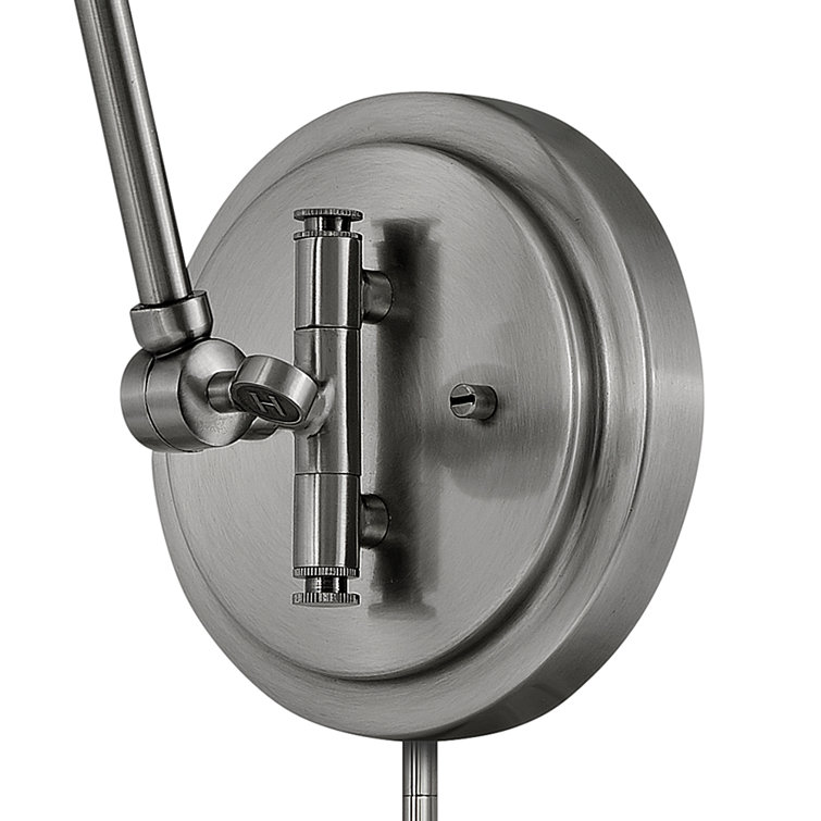 Polished Antique Nickel Swing Arm Wall Sconce