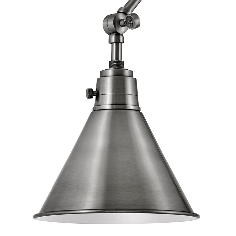 Polished Antique Nickel Swing Arm Wall Sconce