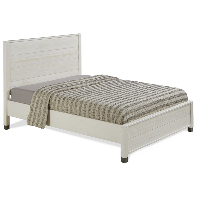 Baja Full/Double Light Pine Wood Platform Bed with Headboard