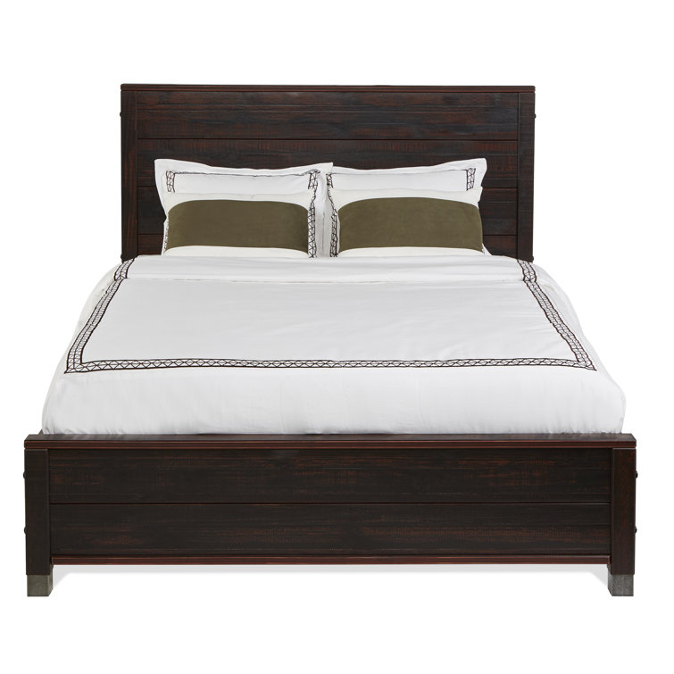 Baja Full/Double Platform Bed in Walnut with Solid Pine Wood Frame