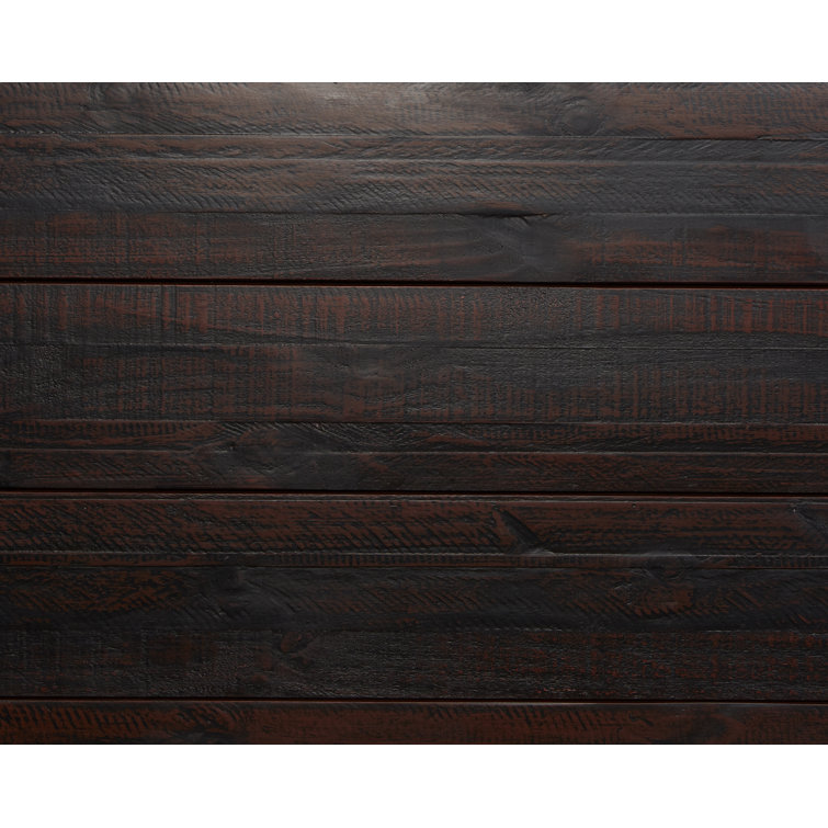 Baja Twin-Size Walnut Solid Pine Wood Platform Bed with Headboard