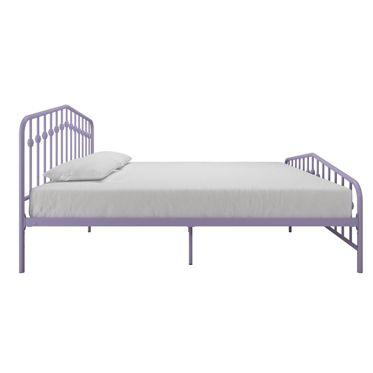 Lavender King Metal Platform Bed Frame with Headboard and Slats