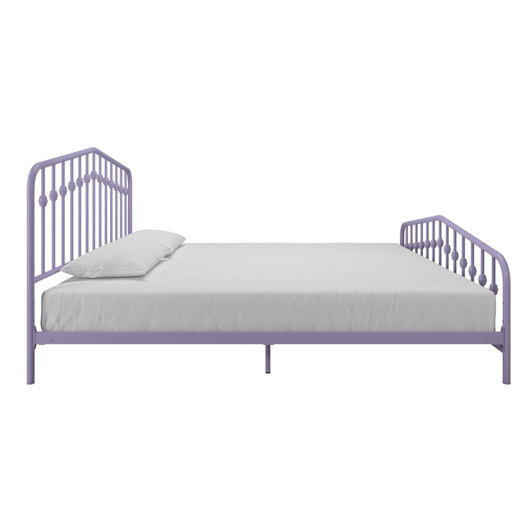 Lavender King Metal Platform Bed Frame with Headboard and Slats