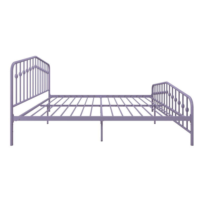 Lavender King Metal Platform Bed Frame with Headboard and Slats