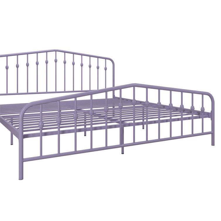 Lavender King Metal Platform Bed Frame with Headboard and Slats