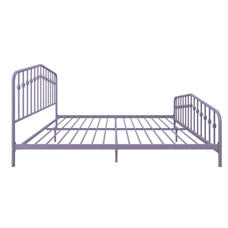Lavender King Metal Platform Bed Frame with Headboard and Slats