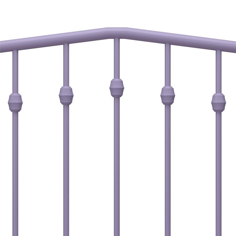 Lavender King Metal Platform Bed Frame with Headboard and Slats