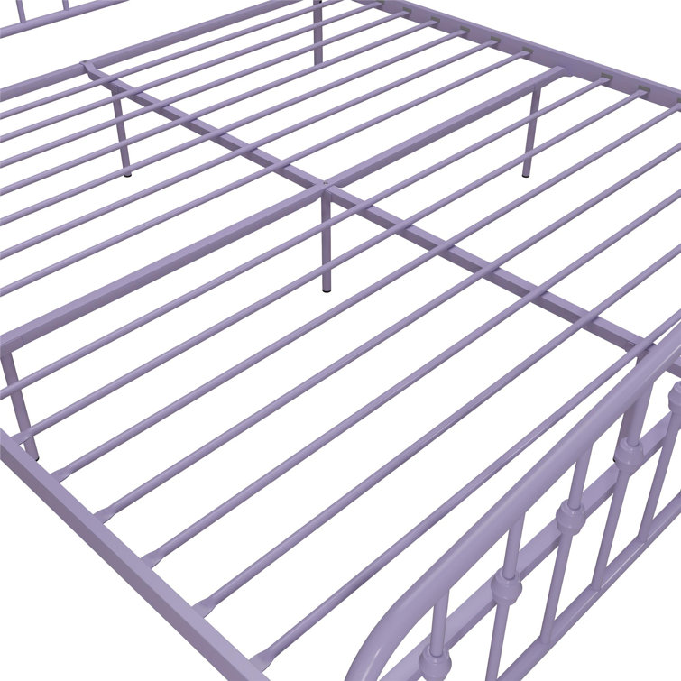 Lavender King Metal Platform Bed Frame with Headboard and Slats