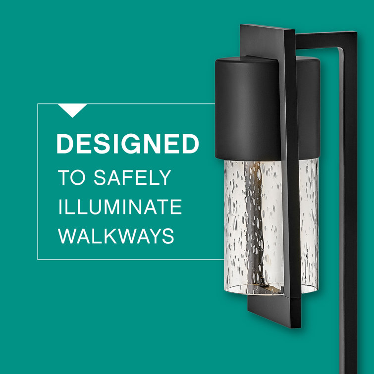 Elegant Black Aluminum LED Pathway Light with Clear Seedy Glass