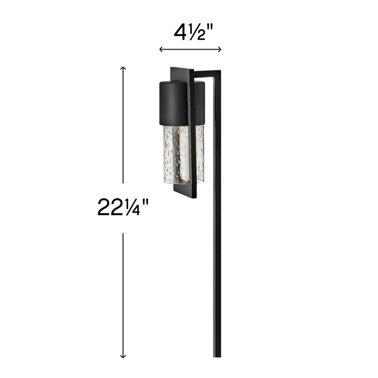 Elegant Black Aluminum LED Pathway Light with Clear Seedy Glass