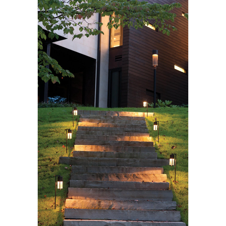 Elegant Black Aluminum LED Pathway Light with Clear Seedy Glass