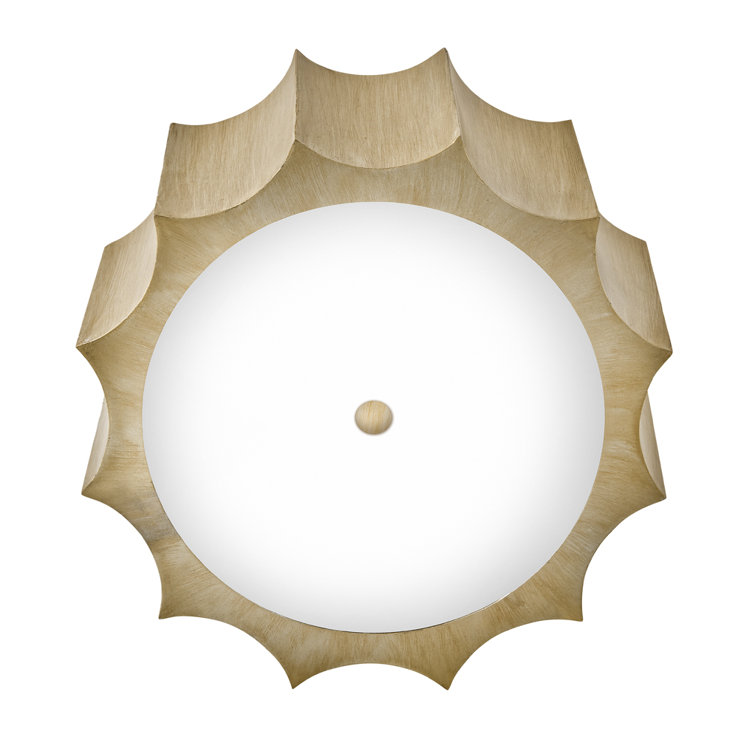 Gia Vintage-Inspired Champagne Gold 2-Light LED Drum Flush Mount