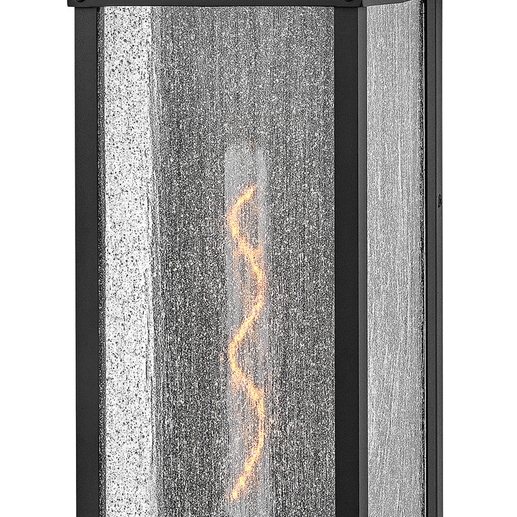 Museum Black Dimmable LED Wall Lantern with Seedy Glass