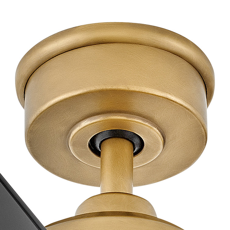 36'' Heritage Brass and Matte Black Smart Ceiling Fan with LED Light