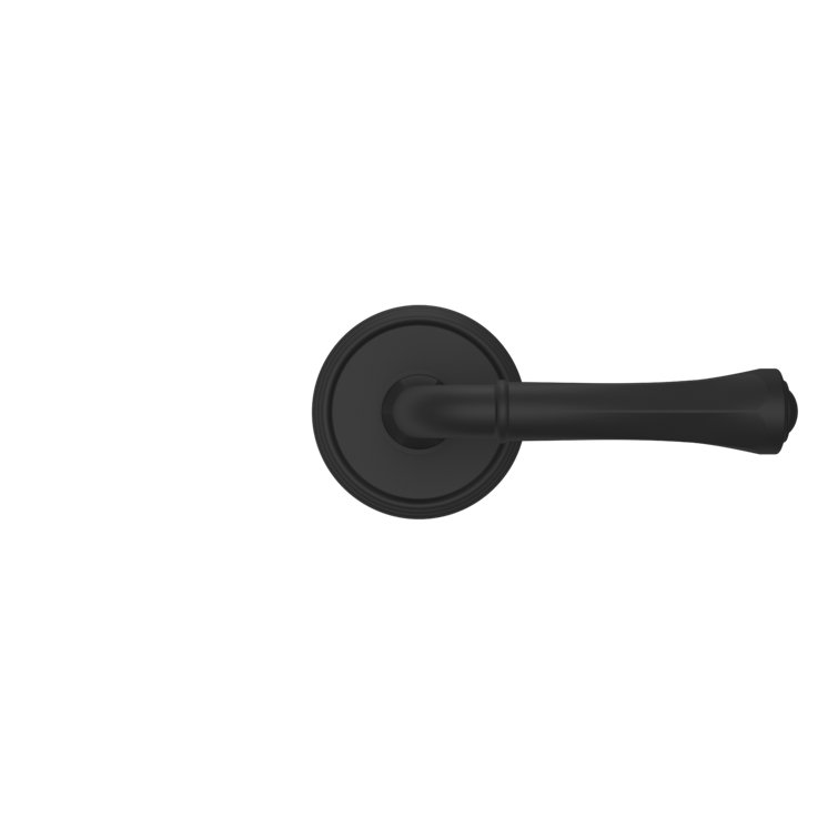 Satin Black Classic Door Lever with Round Rose