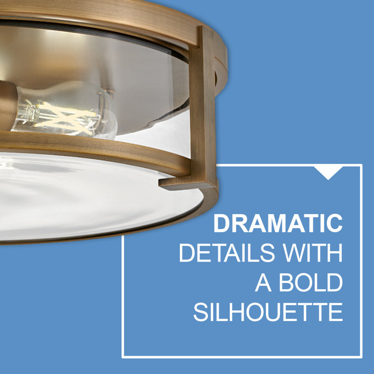 Brushed Bronze and Clear Glass LED Flush Mount Light