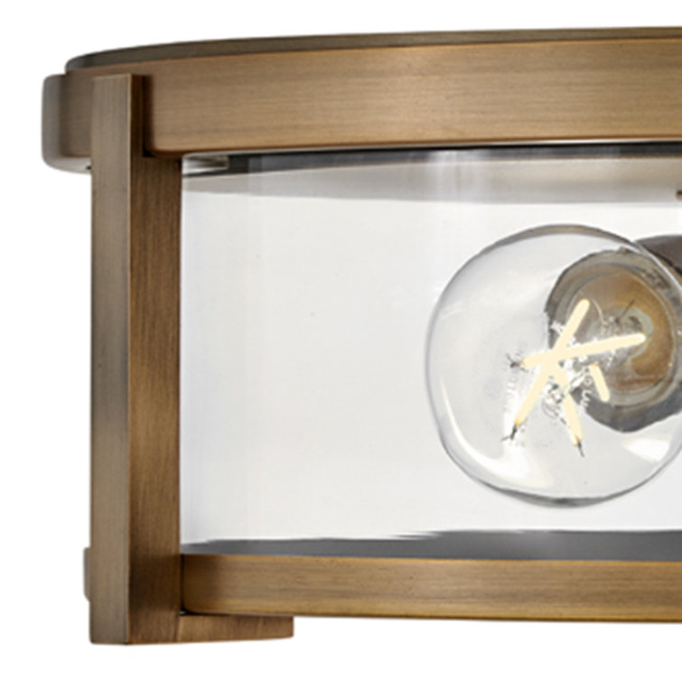 Brushed Bronze and Clear Glass LED Flush Mount Light