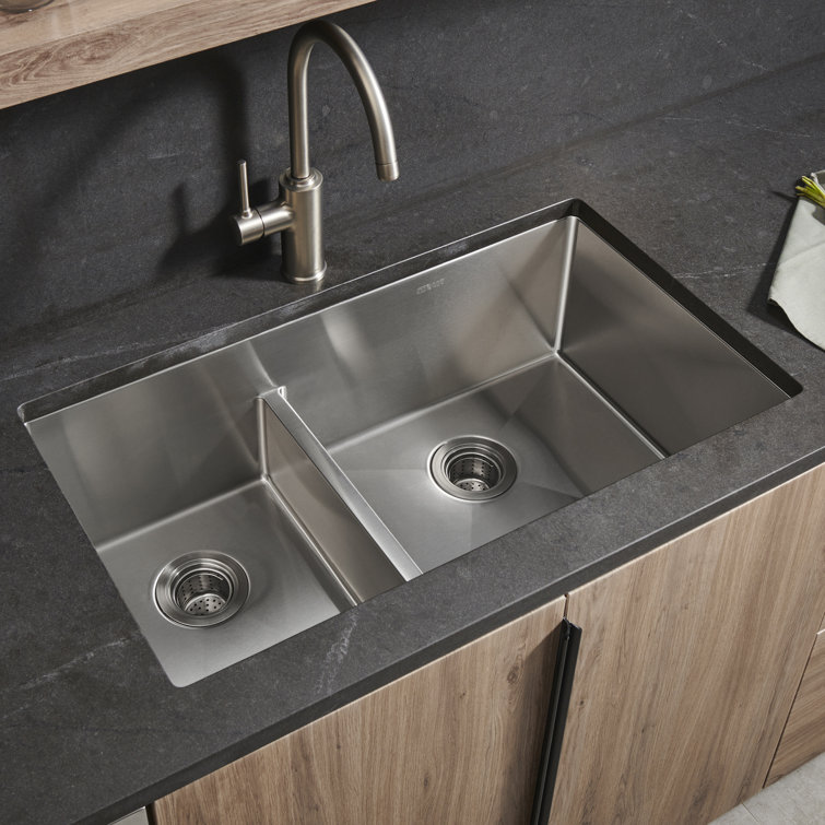 Ruvati 35-inch Stainless Steel Double Bowl Undermount Kitchen Sink