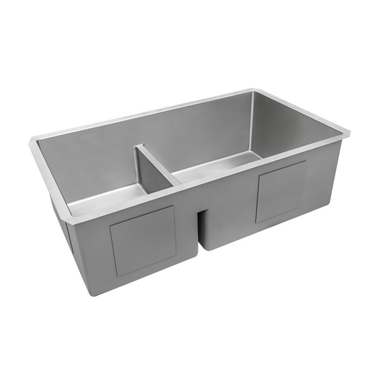 Ruvati 35-inch Stainless Steel Double Bowl Undermount Kitchen Sink