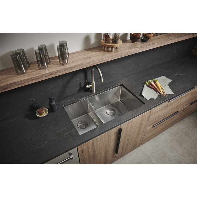 Ruvati 35-inch Stainless Steel Double Bowl Undermount Kitchen Sink