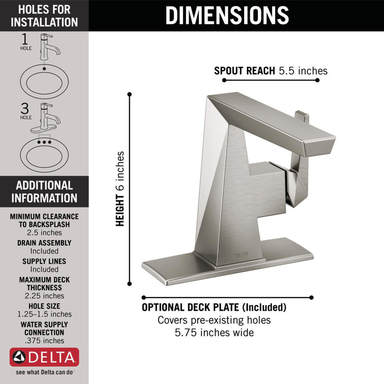 Stainless Steel Single Handle Modern Bathroom Faucet