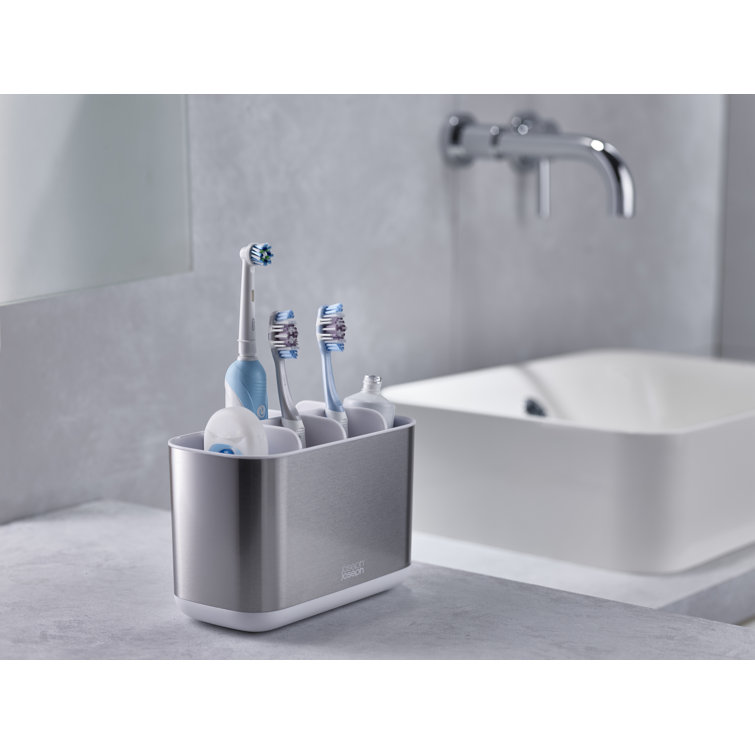 Joseph Joseph Large Stainless Steel Toothbrush Holder with Ventilation