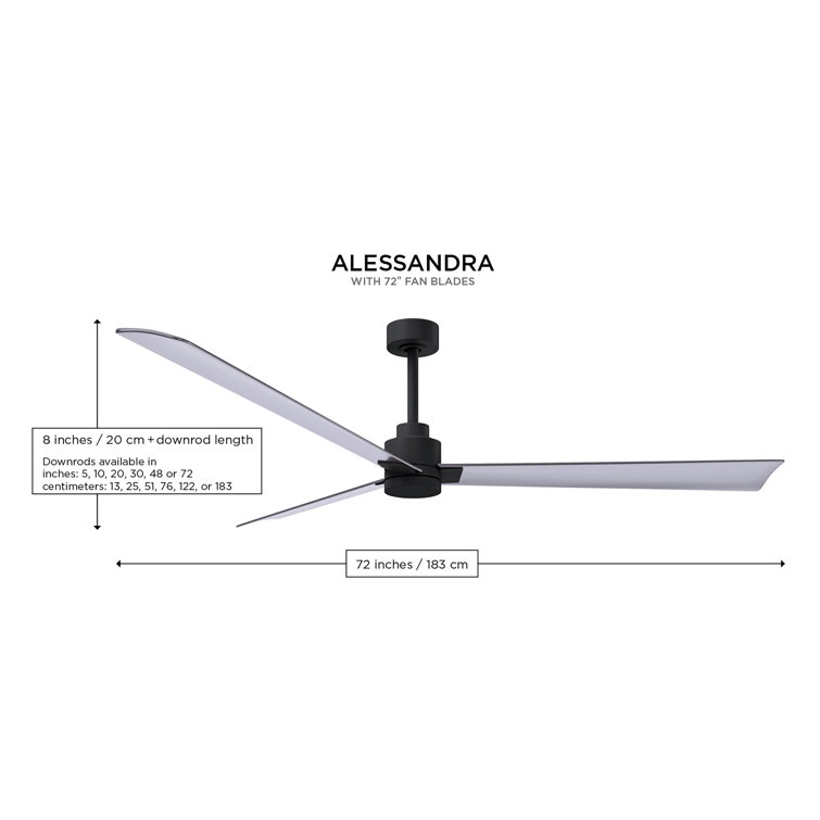 Alessandra 72'' Textured Bronze LED Ceiling Fan with Remote