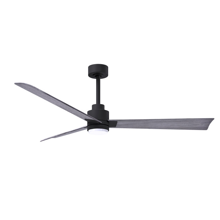 56" Brushed Nickel and Barn Wood Tone Ceiling Fan with LED Light