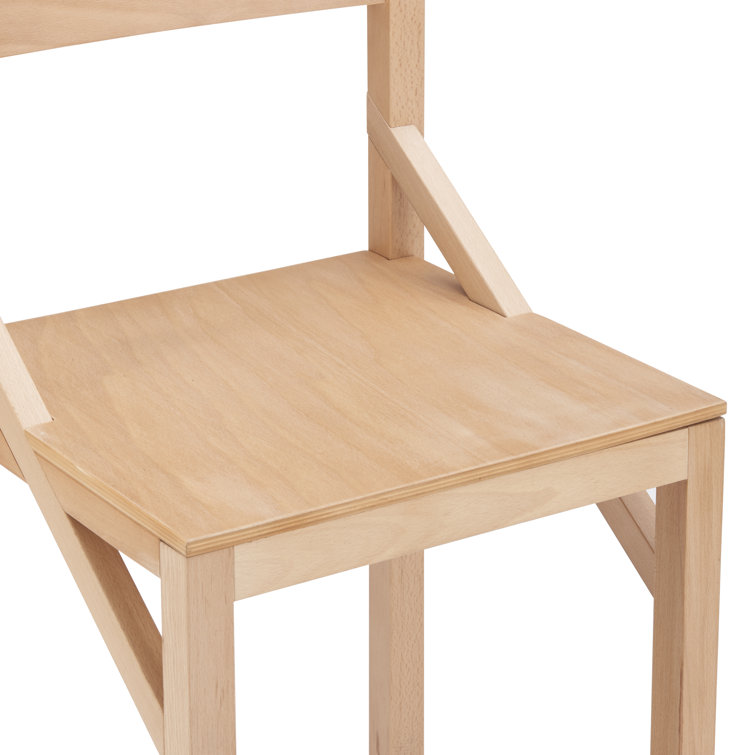Natural Beech Wood Low Back Dining Side Chair
