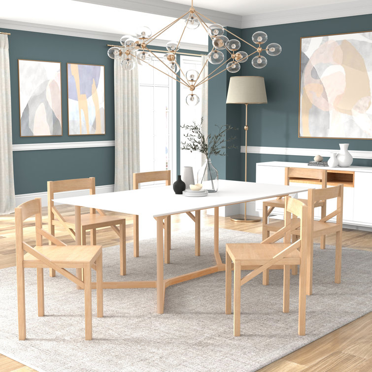 Natural Beech Wood Low Back Dining Side Chair